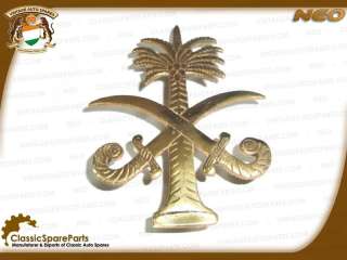 Brass Arabian Decal Two Swords & Palm Tree Brand New  