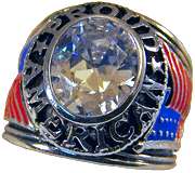 USA Flag Ring Stones Red White or Blue Sz 9 14 Free Pin  
