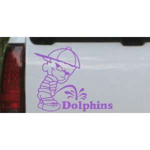 Pee On Dolphins Car Window Wall Laptop Decal Sticker    Purple 26in X 