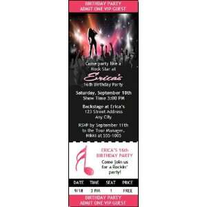   Concert Singer Female Party Ticket Invitation
