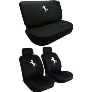  Front Low Back Seat Covers and Bench Black Seat Cover Set 