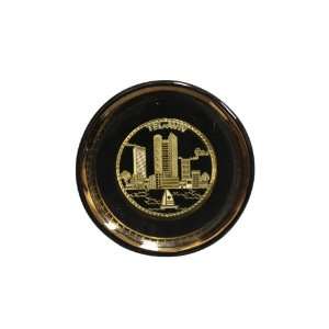    Black and Gold Ceramic Magnet with Tel Aviv design 