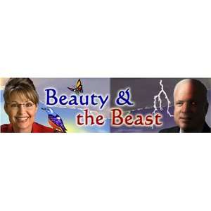  McCain & Palin   Beauty & the Beast. Bumper Sticker 