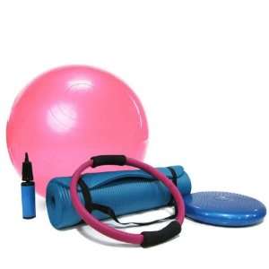 OneTouch Massage Pilates Starter Kit includes Yoga Ball, Pilates Mat 
