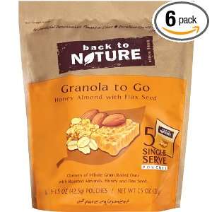 Back To Nature Granola To Go Honey Almond, 7.5 Ounce Pouches (Pack of 