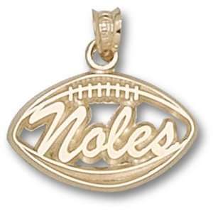 Florida State University Noles Pierced Football Pendant (Gold Plated 