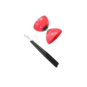 Diabolo Red Juggling Spinning Chinese Yoyo with Hand Sticks, Platic 