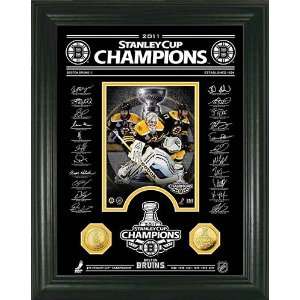 Boston Bruins   Stanley Cup 2011   Etched Signatures   Framed Photo 