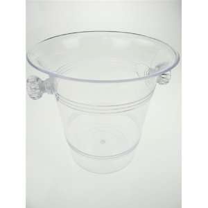 Clear Plastic 4 Base Ice Bucket & Tongs (small, does not fit standard 