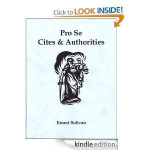 Pro Se Cites & Authorities Ernest Solivan  Kindle Store