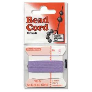   100% Silk Bead Cord #6 BLACK, 2 meters/ 6.5 feet 