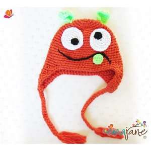  Ema Jane (Small (0   12m), Monster (Red Orange with Bright 