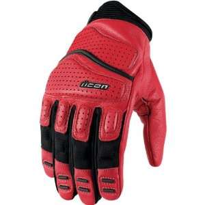   Icon Superduty 2 Motorcycle Gloves Red Small S 3301 1367 Automotive