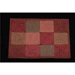  Braided Rugs Quilt Patch 27x45   Burgundy Rose Espreesso 