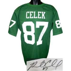 Brent Celek Autographed Jersey   Philadelphia Eagles TB Green Prostyle