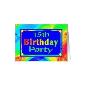  15th Birthday Party Invitation Bright Lights Card Toys 