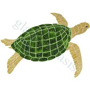 Large Brown Sea Turtle Pool Accents Brown Pool Glossy Ceramic   16195
