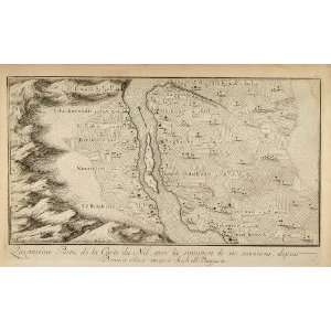 1757 Engraving Antique Map Nubia Nile River Egypt Sudan Frederic Lewis 