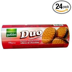 Gullon Sandwich Choco Duo Cookies, 6 Ounce Packages (Pack of 24 