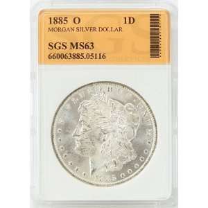  1885 O MS63 Morgan Silver Dollar Graded by SGS Everything 