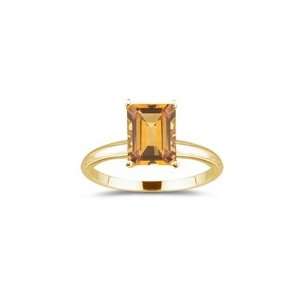    1.67 Cts Citrine Solitaire Ring in 18K Yellow Gold 7.5 Jewelry