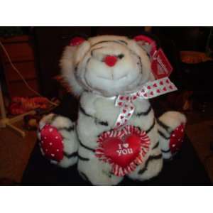  11 I LOVE YOU WHITE STUFFED TIGER Toys & Games