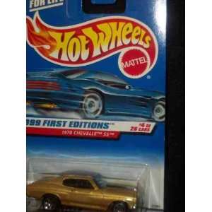 1999 First Editions #4 1970 Chevelle SS Gold Large/Small Wheels Tampo 