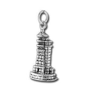  3D Stone Lighthouse Sterling Silver Charm Evercharming 