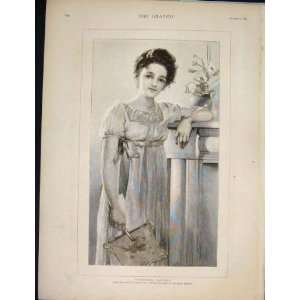  Fireside Fancies Taylor Young Lady Portrait Print 1890 