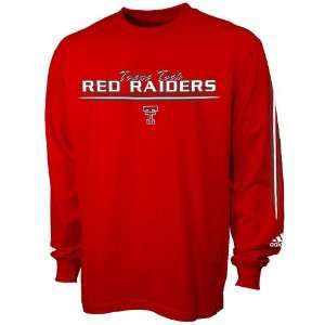  Adidas Texas Tech Red Raiders Red Team Vision Long Sleeve 