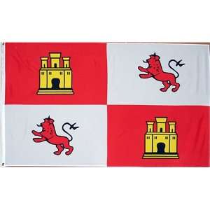 Spain Royal Lions + Castles Flag   3 foot by 5 foot polyester (NEW)