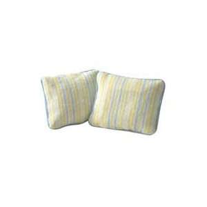  Miniature Pair of Yellow & Blue Striped Throw Pillow sold 