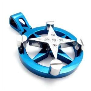  Navigator Blue Four Point Star Pendant Necklace Jewelry
