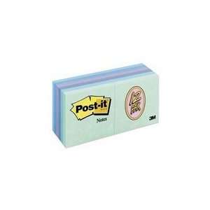  Post it 3 x 3, Four Aquatic Colors, 12 90 Sheet Pads/pack 