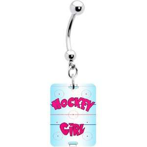  Ice Rink Hockey Girl Belly Ring Jewelry