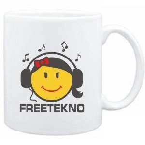 Mug White  Freetekno   female smiley  Music  Sports 