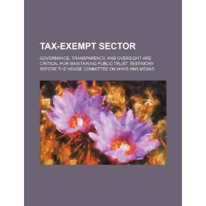  Tax exempt sector governance, transparency (9781234309602 