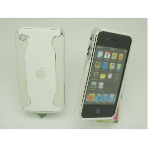 Apple iPhone 4 4G 4S Dual 2 Tone Chrome / White Hard Back Case Cover 
