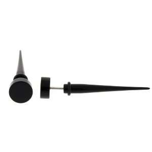  Fake Acrylic Black Taper   16g Wire Stud   7mm   Sold as a 