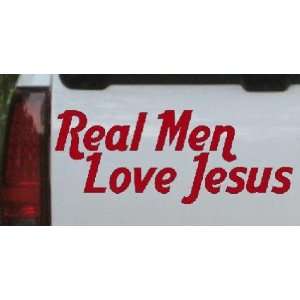  8in X 3.2in Red    Real Men Love Jesus Text Only Christian 