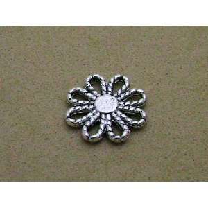   10 Pcs Tibetan Silver Flower Connectors or Bails 12mm 