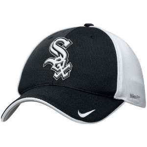  Nike Chicago White Sox Black Mesh Practice Adjustable Hat 