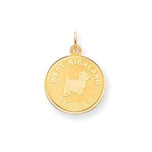   West Highland Terrier Disc Charm   Measures 26.2x19.2mm   JewelryWeb