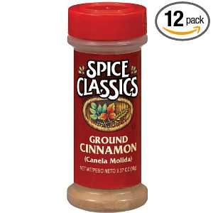Spice Classics Ground Cinnamon, 3.37 Ounce (Pack of 12)  