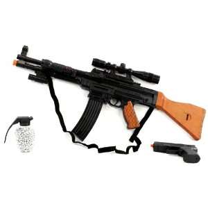  MP44 Spring Action Airsoft Gun With Scope, Laser, Light 