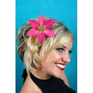  Bright Pink Lily Hair Flower Clip Beauty