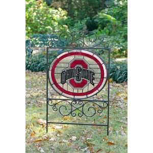  OHIO STATE BUCKEYES Team Logo STAINED GLASS YARD SIGN (20 