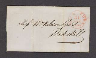 1838 Stampless Folded Letter   New York  