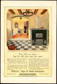 1921 Print Ad AMERICAN RADIATOR Type A Heat Machine  