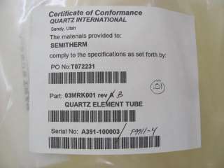 Quartz International 03MRK001 Quartz Element Tube new  